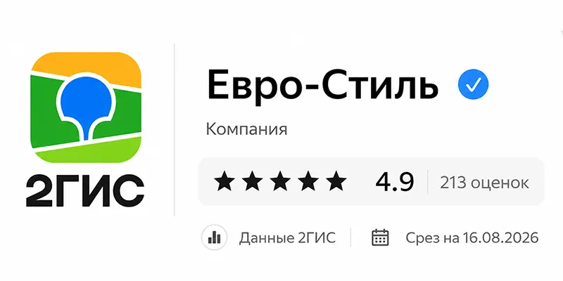 Плашка с рейтингом компании в 2ГИС и датой среза